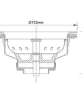 Technical diagram of three and a half inch kitchen sink drain assembly with strainer basket and stopper all stainless steel drain kit built to last rustproof fits most American sinks easy install