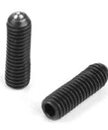 Deadset Strong M3 Hex Socket Spring Ball Plungers, 20 Piece Carbon Steel Fastener Set With Durable Black Oxide Finish, two black oxide ball plungers.