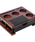Rock Solid Premium Heavy Duty Solid Wood Espresso Knock Box With Huge Capacity And Multi Slot Layout features four slots for quick coffee grounds disposal.