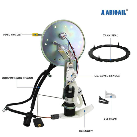 Ford Fuel Pump Assembly That Fits Crown Victoria Lincoln Town Car Mercury Grand Marquis Marauder 2003 2004 V8 4.6L Gas Replace E2336S 4W1Z9H30 Plug And Play Direct Fit Replacement With Verified Compatibility And Durable Build, shown disassembled with parts labeled
