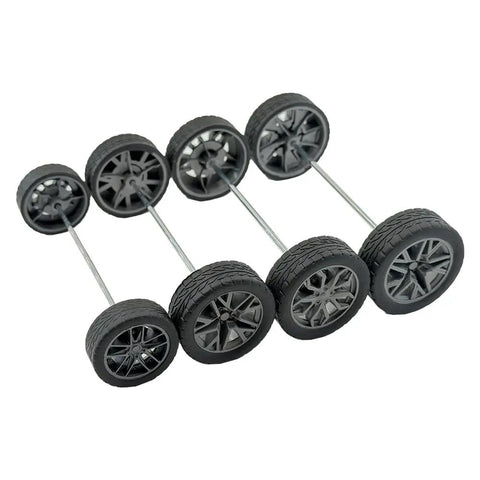 10 Piece Toy Wheel Set For DIY RC Cars And Robots Includes 5 Round Shaft Axles Rubber Wheels 38mm Diameter And 2.5mm Shaft Dope Build