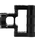 Side view of adjustable double stem for bikes CNC aluminum alloy shockproof and lightweight multi angle 53 to 71mm anti loosen design