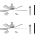 2 Pack Socket Fan Light With Remote, 18 Inch Low Profile Ceiling Fan Light Kit with dimmable LED bulbs and remotes