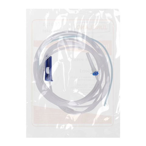 Coiled clear dental irrigation tubing with blue connector for W&H, sterile packaging