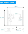 Technical diagram of DIN Rail Mounting Clip One And Three Quarter Inch Width Universal Aluminum Alloy Bracket Snap In Fixed Clamp