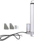 Built Tough 12V DC Electric Linear Actuator With Eight Inch Stroke And Three Hundred Newton Load Racing At One Point Two Inches Per Second For Knockout Ip45 Aluminum Automation Performance, showing actuator with mounting brackets.