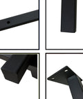 Heavy Duty Floating Shelf Brackets 30Cm 2 Pack Matte Black Iron Wall Mounted L Brackets close-up showing sturdy design and screw holes.