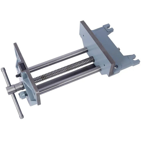 Beefy 9 Inch Woodworking Vise Heavy Duty Cast Iron Bench Vise With Quick Release Lever and Steel Main Screw, side view