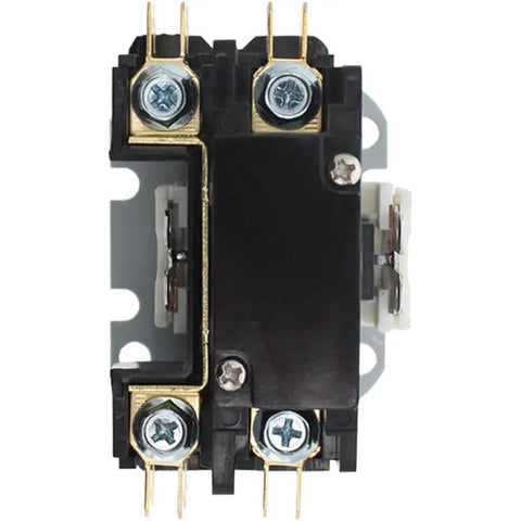 Single Pole 30A Condenser Contactor For Residential ACs showing top view with visible screws and connectors.
