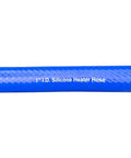 Front view of blue packaging label for 1 in ID silicone heater hose