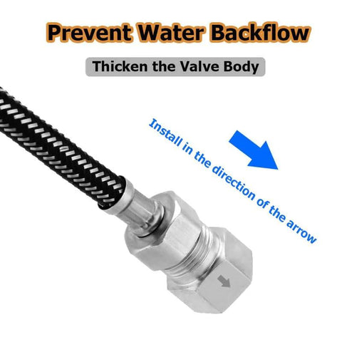 Stainless steel check valve, 1/2-in M to 1/2-in F threaded, one-way non-return, Amazon brand