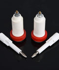 Top Rated Four Millimeter Banana Cross Jack Adapter providing a rock solid threaded fit, high voltage connectors, white and red design.