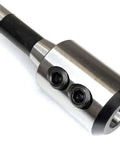 R8 end mill holder, 1 inch, aluminum body with black shank and two hex screws