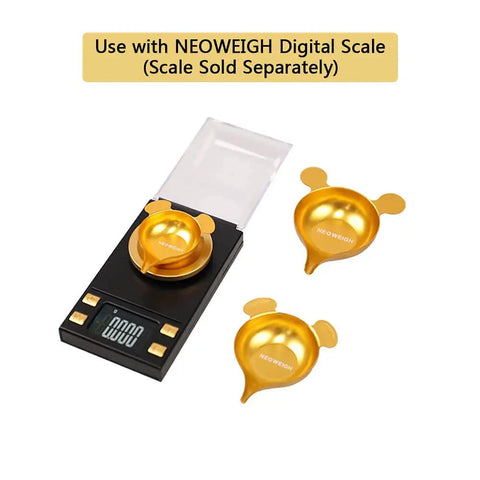 Reloading Powder Pans With Narrow Pour Spout Anti Static Aluminum Scale Tray Non Stick Gold Dish For Precise Measuring And Easy Pouring Pouring For Consistent Powder Drops And Clean Reloads Everyday. on digital scale