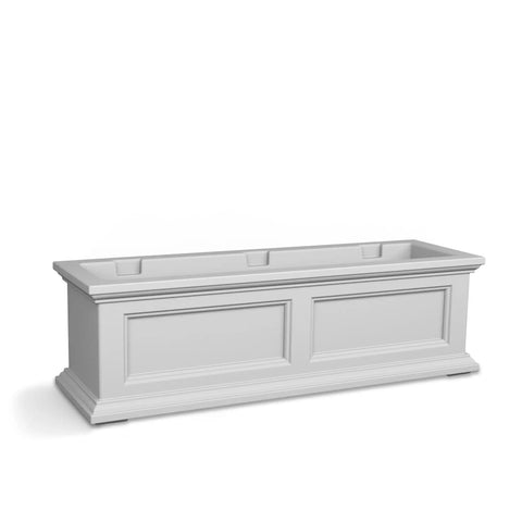 Three Foot Self Watering Window Box Planter With Double Wall Design All Season UV Resistant Outdoor Flower Box Includes Steel Mounting Bracket Fade Resistant White