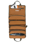 Grab-And-Go Super Roll Tool Roll with six zippered pockets and tools inside, heavy-duty canvas, laid flat for storage.