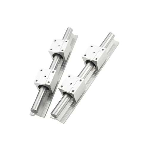 Get Smooth Motion With These High-Precision SBR25 Linear Guide Rail Kit Featuring Two 300 To 1000 Mm Shafts And Four Ball Bearing Blocks Perfect For 3D Printers And CNC Machines That Build Awesome Stuff. SBR25 linear guide rail kit with two shafts and four bearing blocks