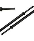 Two Pack 35 Inch Practice Padded Foam Sparring Sword Set With ABS Handle And PVC Core shown in close-up view.