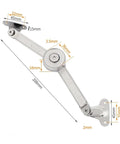 Stainless Steel Kitchen Cabinet Hinges With No Slam Soft Close showing dimensions and mounting holes.