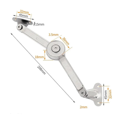 Stainless Steel Kitchen Cabinet Hinges With No Slam Soft Close showing dimensions and mounting holes.