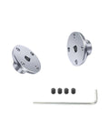 Flange shaft couplings, 6mm aluminum, set of six with mounting hubs, screws, and hex key