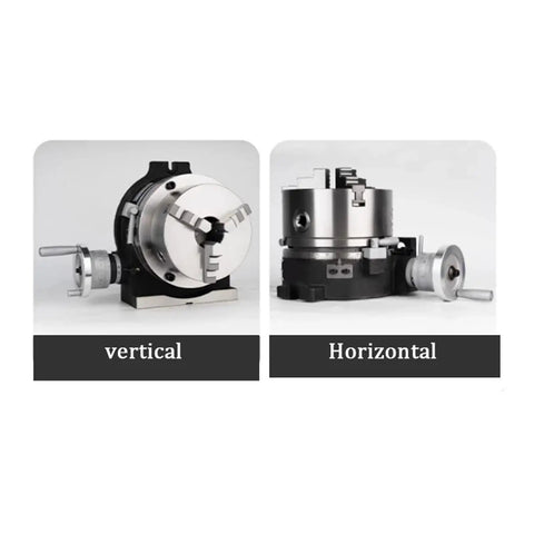 Vertical and horizontal setup of 14 Inch CNC Rotary Indexing Table With 320mm Chuck Set For Milling Machines
