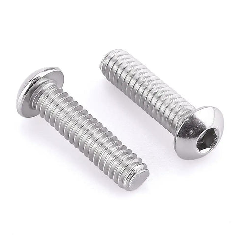 1/4-20 x 1 Button Head Socket Cap Screws In 304 Stainless Steel 18-8 With Bright Finish Allen Hex Drive Fully Machine Thread Pack Of 25