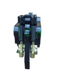 Two Piece Pinch Roller Assembly For Plotter Cutter Machines Rubber Paper Feed Rollers Kit With Frame Stable Material Feed For Consistent Precise Cutting And Slippage Reduction Easy Upgrade. Front view of black two-piece pinch roller assembly with springs for plotter cutter