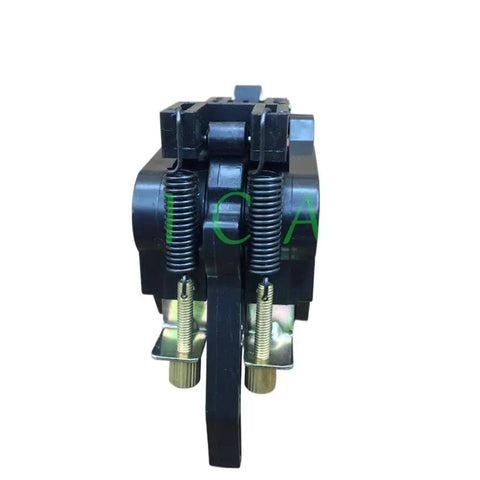 Two Piece Pinch Roller Assembly For Plotter Cutter Machines Rubber Paper Feed Rollers Kit With Frame Stable Material Feed For Consistent Precise Cutting And Slippage Reduction Easy Upgrade. Front view of black two-piece pinch roller assembly with springs for plotter cutter
