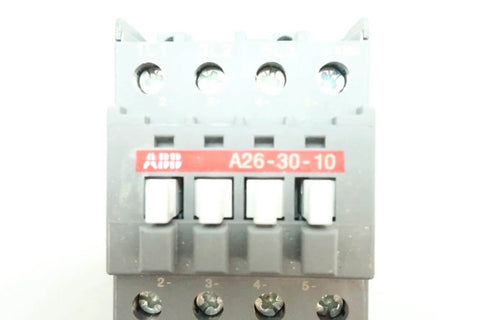 Front view of Single Contactor A26-30-10 AC 110-120V Coil 40A 20HP Motor Starter Industrial Control Relay Replacement for HVAC