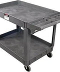 Heavy Duty Utility Service Cart Hauls Up To 500 Pounds With Built In Handle Bins, Industrial Resin Design Resists