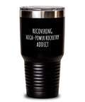 30 Oz Vacuum Insulated Rocketry Tumbler With Lid For Gearhead Hobby Lovers Funny Gift Idea Sarcastic Quote Gag Cup Black Stainless Steel Powder Coated Hand Wash Only Durable Travel Mug with humorous recovery quote.