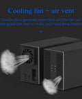 Cooling fan and air vent on Rock Solid Dual Bay 3.5 Inch HDD Enclosure Featuring USB 3.0 And USB 3.1 Ports.
