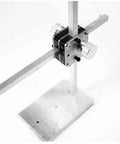 Heavy Duty Anti Tip Metal Base Stop Motion Shooting Bracket With Interchangeable Brass Fixtures close-up on adjustable arm and base