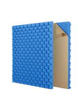 Top Shelf Blue 12 Pack Self Adhesive Egg Crate Acoustic Foam Panels for Wall Soundproofing Echo Control, showcasing a textured blue panel