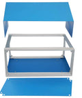 Blue Metal Junction Box Enclosure Built For DIY Electrical Projects With Four Leg Stand A Real Go To Workhorse Project Box Disassembled