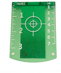Two Pack Magnetic Floor Laser Target Cards For Green Beam Laser Level, Compact Readout In Inches And Centimeters, Top Magnet For Easy Attachment To Metal Studs, Ideal For Precise Beam Alignment And Quick Setup green laser target card with inch and cm scales