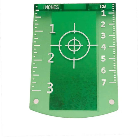 Two Pack Magnetic Floor Laser Target Cards For Green Beam Laser Level, Compact Readout In Inches And Centimeters, Top Magnet For Easy Attachment To Metal Studs, Ideal For Precise Beam Alignment And Quick Setup green laser target card with inch and cm scales