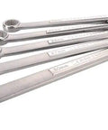 Metric Jumbo 5 Piece Wrench Set With Chrome Finish, Corrosion Resistant, 12 Point Box End, 15 Degree Offset, Large Markings