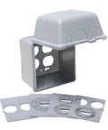 4.75 Inch Deep Outdoor Electrical Box With 2 Gang Weatherproof In Use Cover NEMA 3R Rated Gray, Quick Fit Mounting