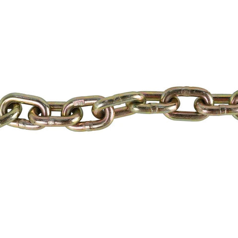 Two Pack Three Eighths Inch By Thirty Five Inch Trailer Safety Chains Grade 70 With Forged Clevis Grab Hooks Gooseneck 26400 Lb Capacity