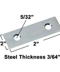 Heavy Duty Zinc Plated Steel Mending Plates 10 Pack 1/2 X 2 Inch Corner Braces showing dimensions and hole placements.