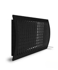 Direct To Duct Surface Grilles For HVAC 14 By 4 On 12 Duct Matte Black Aluminum Beefy Built To Last Durable Metal Vent Cover Made To Order With 2 To 4 Weeks Production Time. angled matte black aluminum HVAC grille with adjustable slats