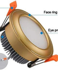 WKNHHL Recessed Lighting Housing Trim Kits Ultra Slim Ceiling Panel Light Round with elastic clip, anodized radiator, and terminals.