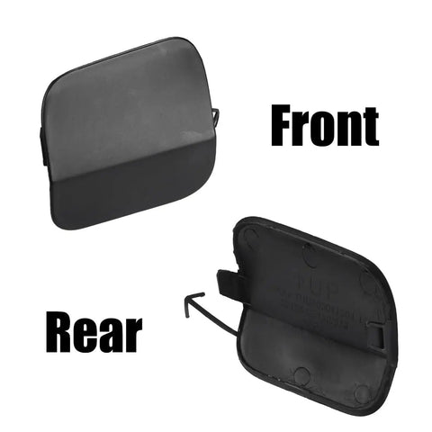 Toyota Highlander Front Bumper Tow Hook Hole Eye Cover Cap Pair 2020 2021 2022 2023 Red 52128-0E933 52127-0E930 Replacement Parts No Fuss Direct Fit Easy Install Durable Weatherproof Style, showing front and rear view of black cover