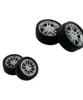 12 Pcs RC Car Tire Wheel Kit With Rubber Wheels And Premium Round Rod Shafts For RC Cars Trucks Robots Boats And Helicopters DIY Model Building