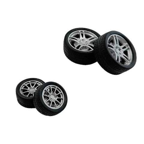12 Pcs RC Car Tire Wheel Kit With Rubber Wheels And Premium Round Rod Shafts For RC Cars Trucks Robots Boats And Helicopters DIY Model Building