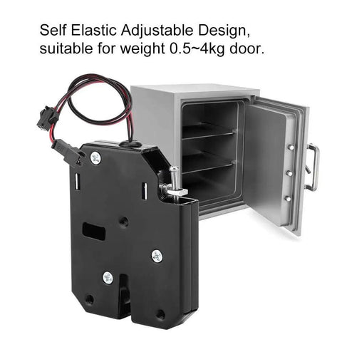 12V DC Electromagnetic Cabinet Lock With 150Kg Force Auto Lock When Power Is Off shown with open cabinet