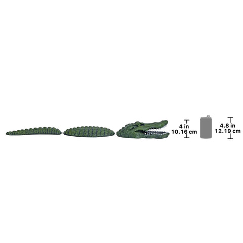 Fearless Lawn Gator Guard Statue For Castle Moat Garden Outdoor Decor hand cast resin 6.5 x 4 x 33.5 inches three-piece.