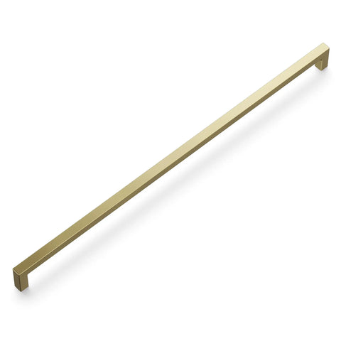 Beefy Solid Core Cabinet Pulls With 18 Inch Center Elusive Golden Nickel Finish Skylight Collection Heavy Duty Luxe Cabinet Handles For Doors And Dresser Drawers Real Metal Core Hardware Pack Of 1 in angled view.